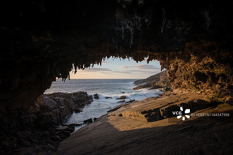 袋鼠岛海军拱门日落图片素材