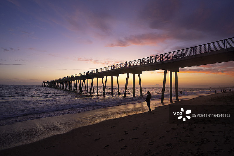 加利福尼亚州赫莫萨海滩码头图片素材