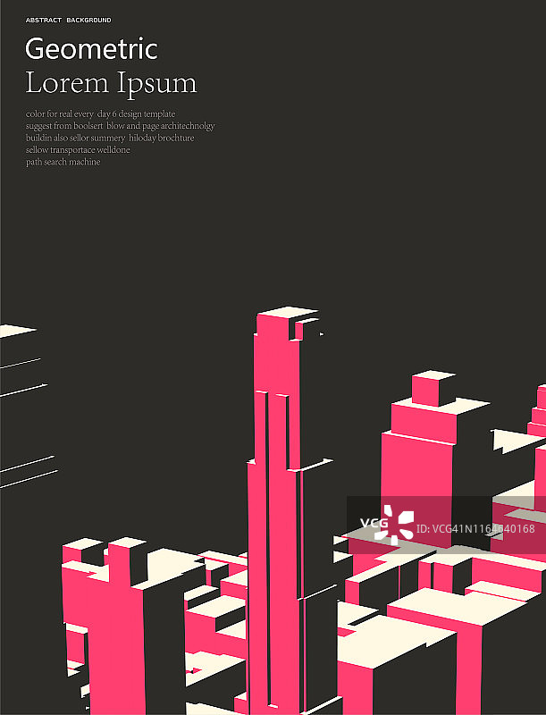 现代城市几何立方体图案背景2.5D模型图片素材