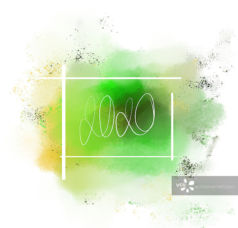 纸上水彩混合效果2020新年图片素材