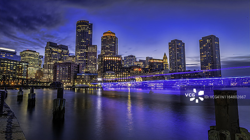 波士顿城市夜景图片素材