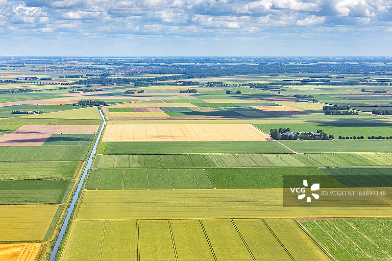 莱利斯塔德乡村农田鸟瞰图图片素材