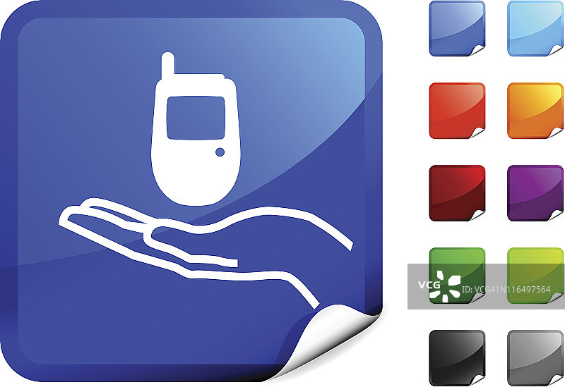 手持细胞贴纸图片素材