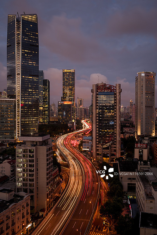 上海延安高架图片素材