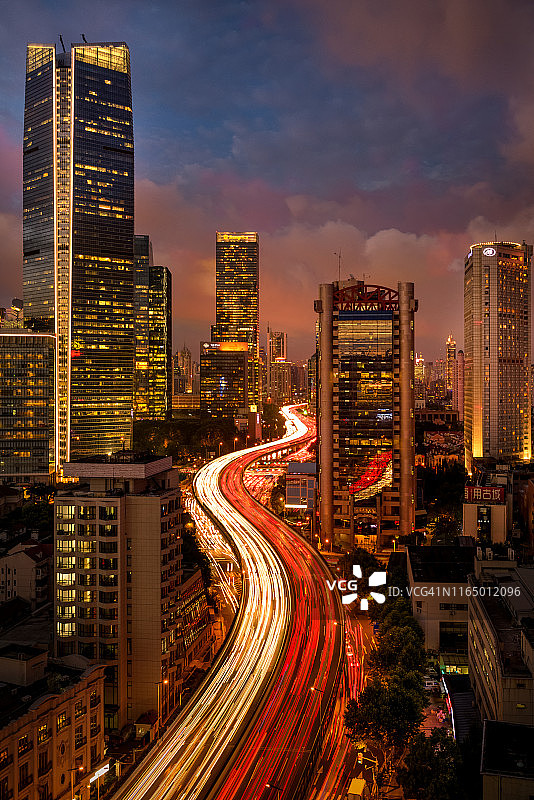 上海延安高架图片素材