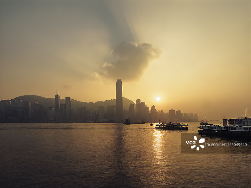 香港岛日落景色图片素材