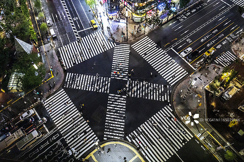 东京银座斑马线图片素材