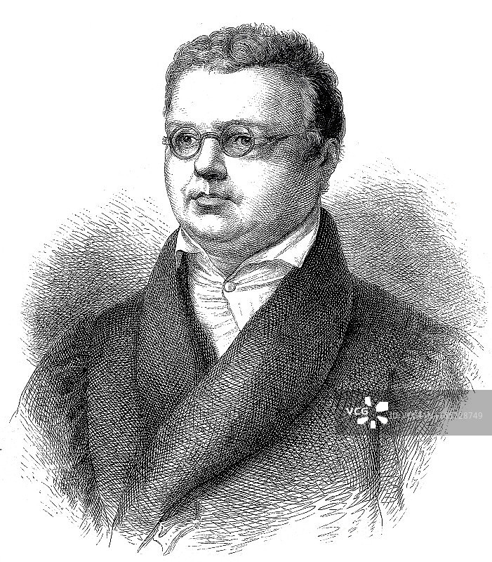 弗里德里希·阿诺德·布罗克豪斯，德国出版商，1772-1823年图片素材