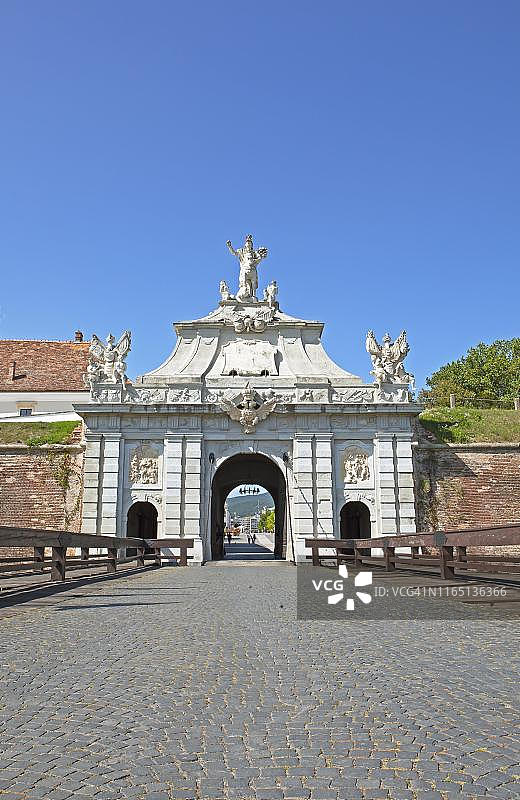 阿尔巴尤利亚城堡第三门，罗马尼亚特兰西瓦尼亚图片素材