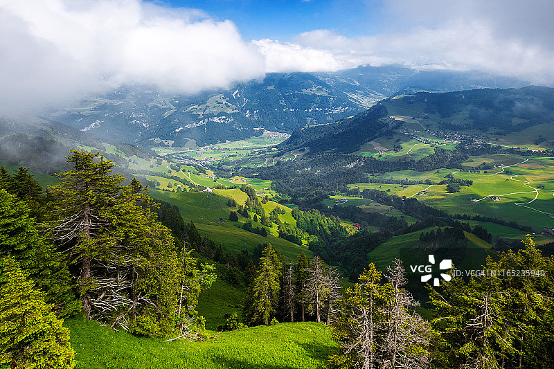 瑞士上瓦尔登州英格堡鸟瞰图图片素材