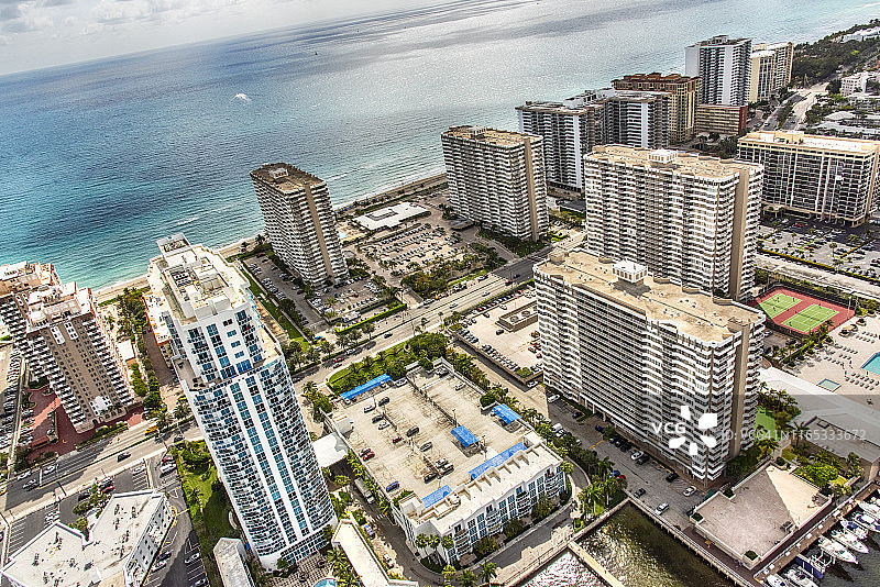 南佛罗里达州沿海地区上空图片素材