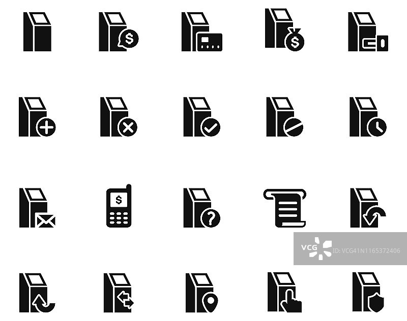 自助服务终端图标集图片素材