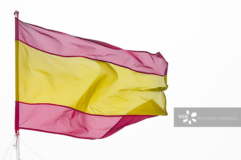 迎风飘扬的西班牙国旗图片素材