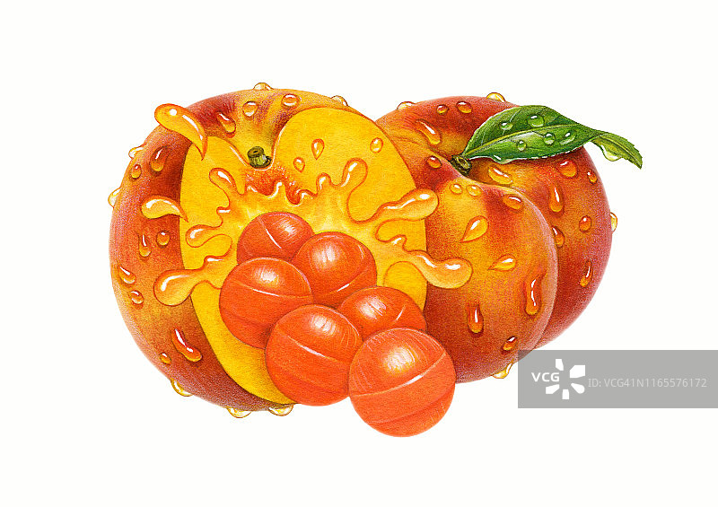 糖果飞溅蜜桃背景图片素材