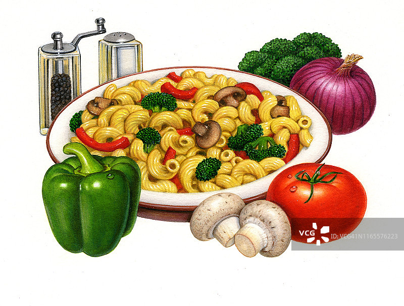 盐和胡椒意大利面图片素材