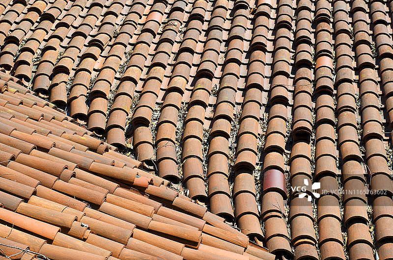 圣胡安卡皮斯特拉诺的砖屋顶图片素材