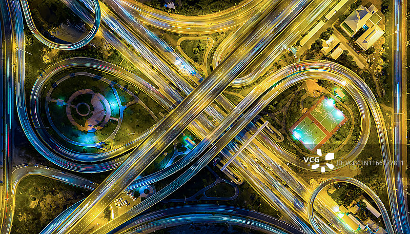 环形公路航拍俯视图图片素材