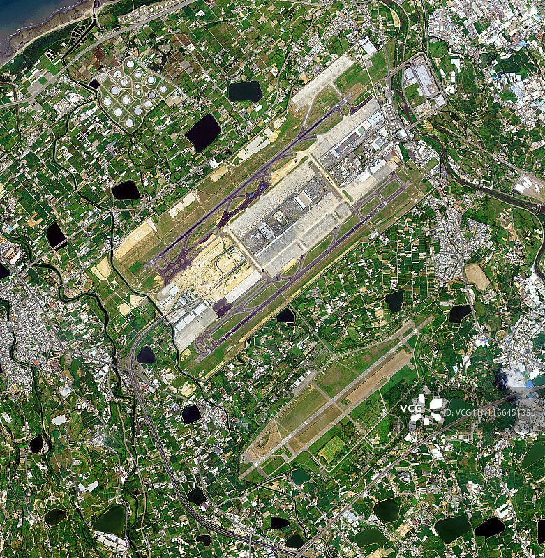 中国台湾桃园卫星图像图片素材