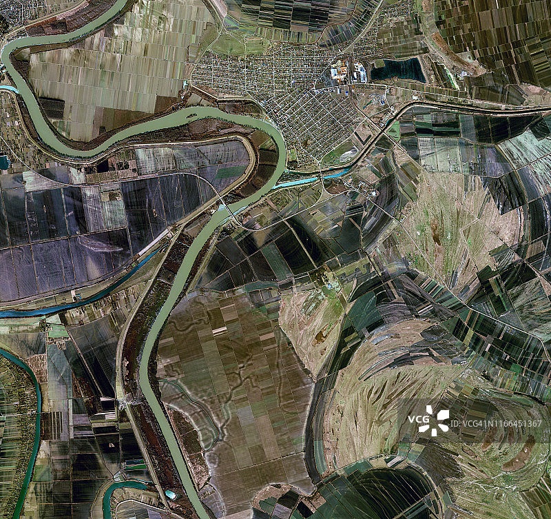 塞尔维亚蒂萨河卫星图像图片素材