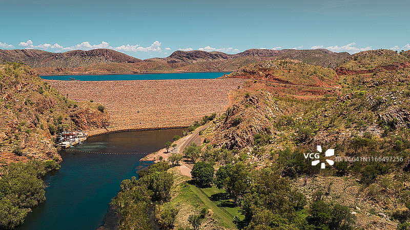 澳大利亚阿盖尔湖的水坝墙图片素材