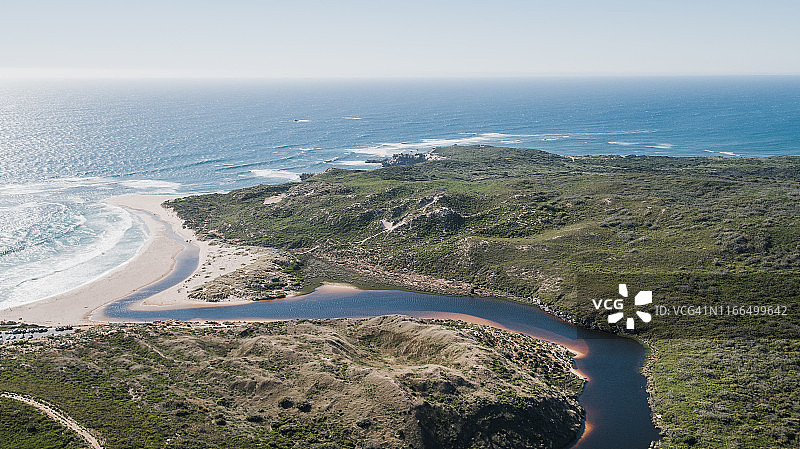 从上方看到的澳大利亚玛格丽特河海岸风光图片素材