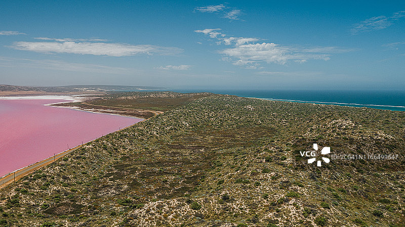 从上方看到的赫特泻湖和印度洋海岸线，澳大利亚图片素材