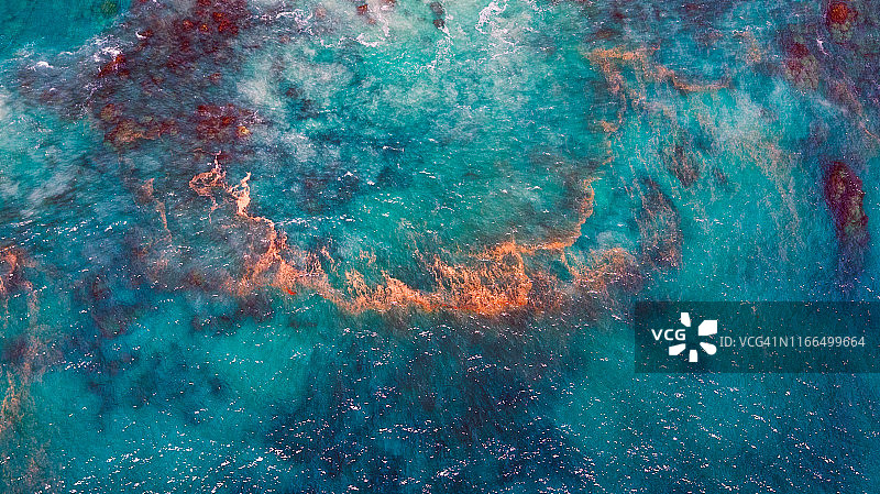 无人机拍摄的西澳大利亚卡尔巴里奇异海洋纹理图片素材