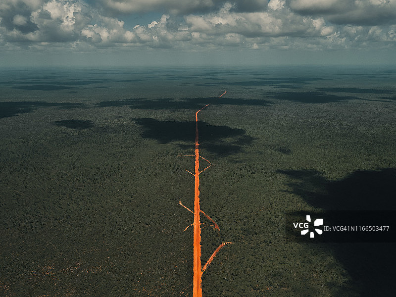 无人机视角下的西澳大利亚乡间道路图片素材