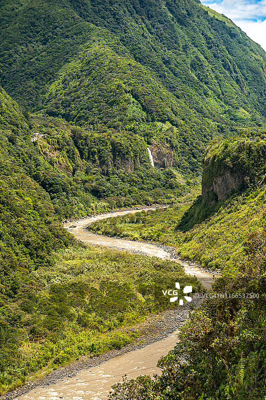流经厄瓜多尔安第斯山脉的帕斯塔萨河景色图片素材