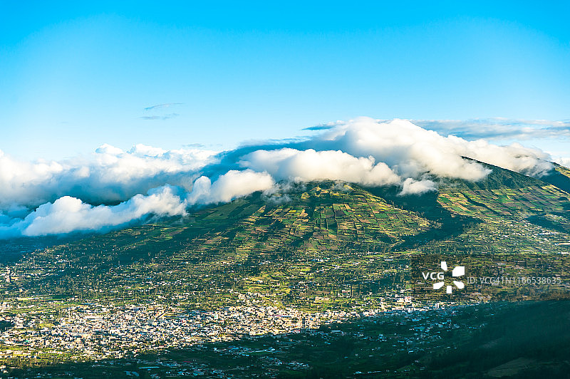 钦博拉索火山日落美景图片素材