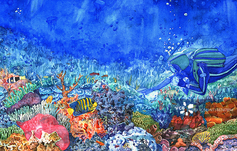 水下潜水员图片素材