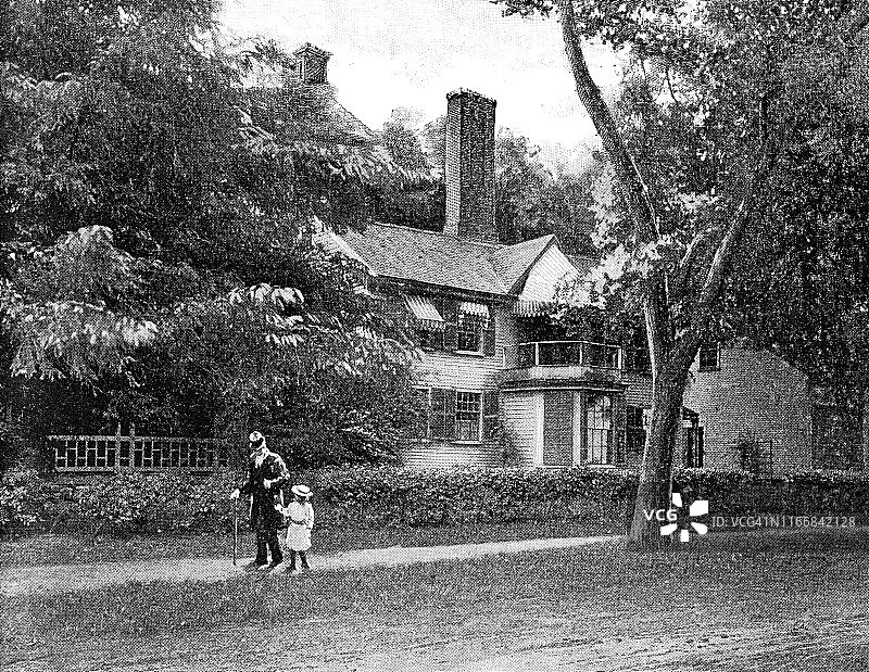 美国马萨诸塞州康科德的霍桑故居，19世纪图片素材