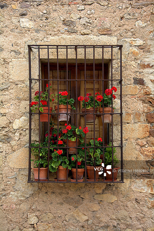 佩德拉萨镇的传统外墙图片素材