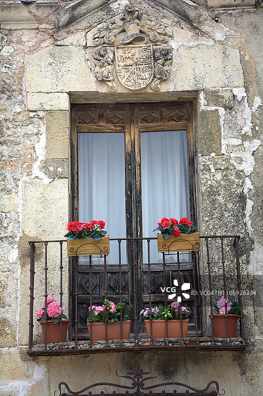 佩德拉萨镇的传统外墙图片素材