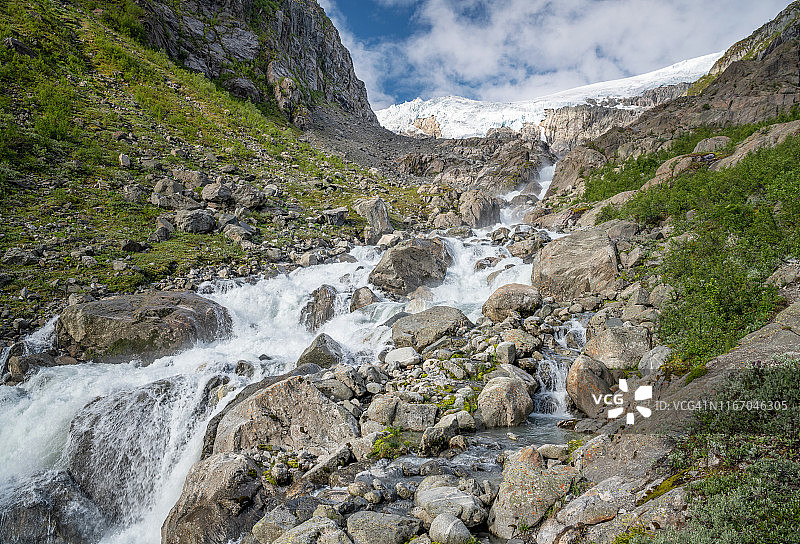 Buerbreen, Folgefonna冰川, 挪威图片素材