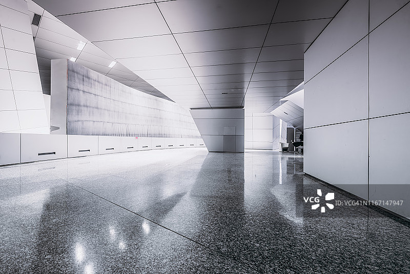 未来的空房间，3D渲染图片素材
