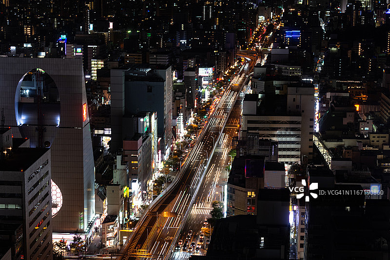 大阪照明的城市街道图片素材