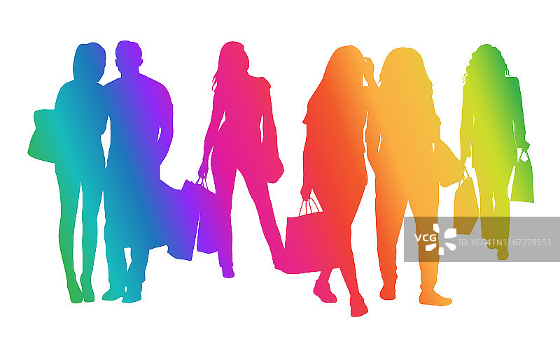 青春彩虹购物图片素材