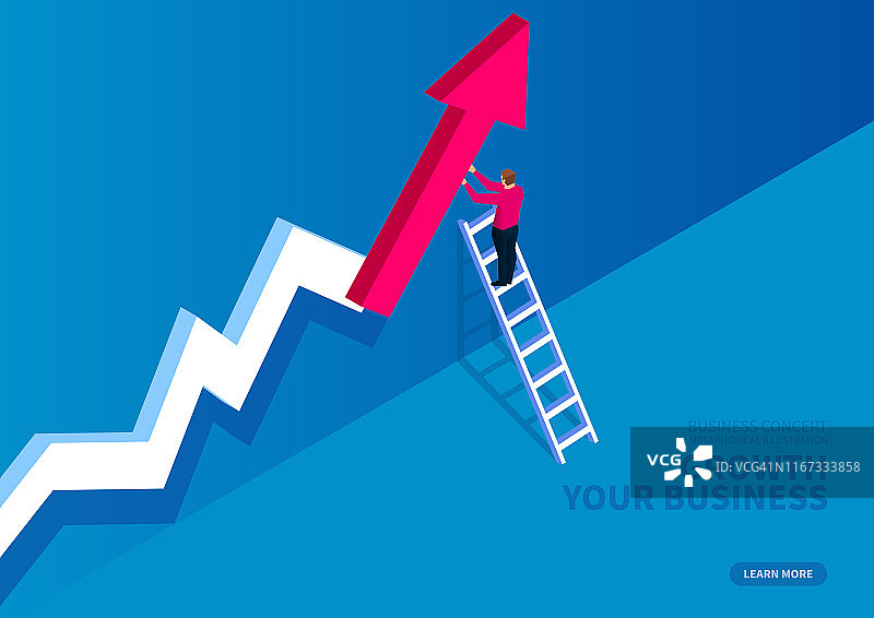 商人攀登阶梯安装增长图表图片素材