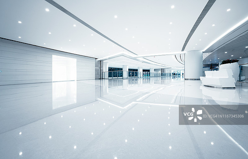 未来的空房间，3D渲染图片素材
