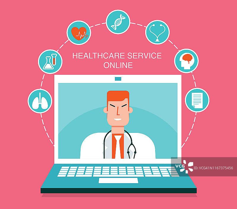 在线医疗服务-笔记本电脑图片素材