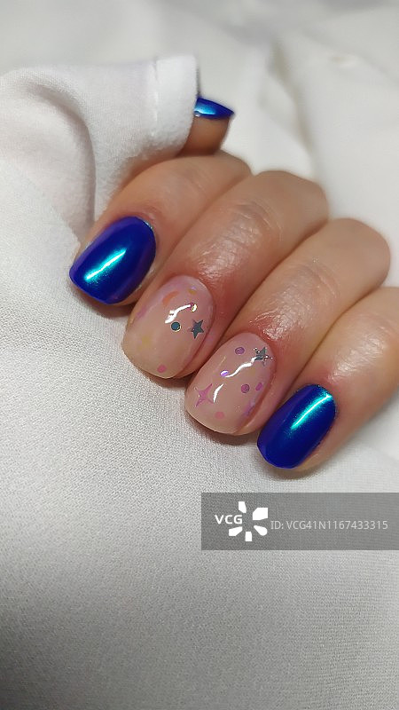 星星美甲特写图片素材