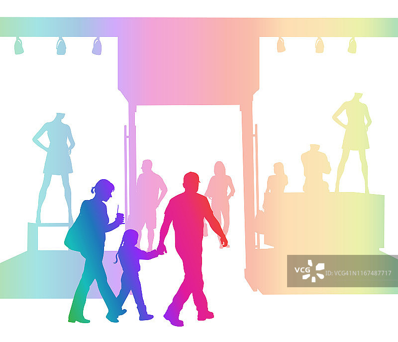 彩虹色服装店图片素材