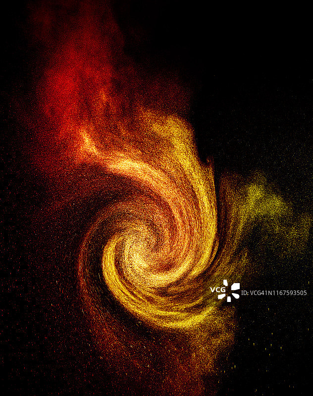 黑色背景上的爆炸和烟火漩涡云图片素材