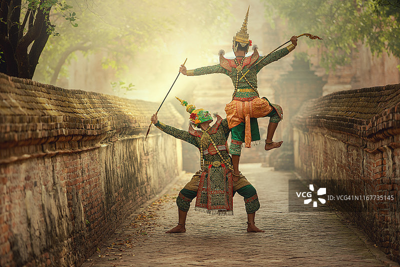 罗摩衍那故事中的托萨-萨-坤和罗摩角色图片素材