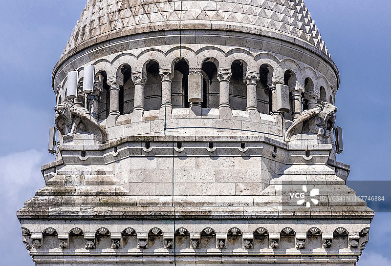 法国巴黎十八区，巴黎圣心圣殿，圆顶细节图片素材