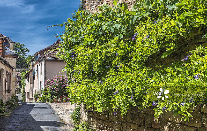 法国多尔多涅黑色佩里戈尔地区奥特福尔村庄的房屋图片素材