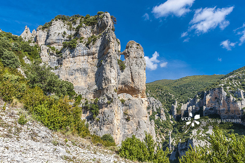 西班牙韦斯卡省马斯昆峡谷自然公园风光图片素材