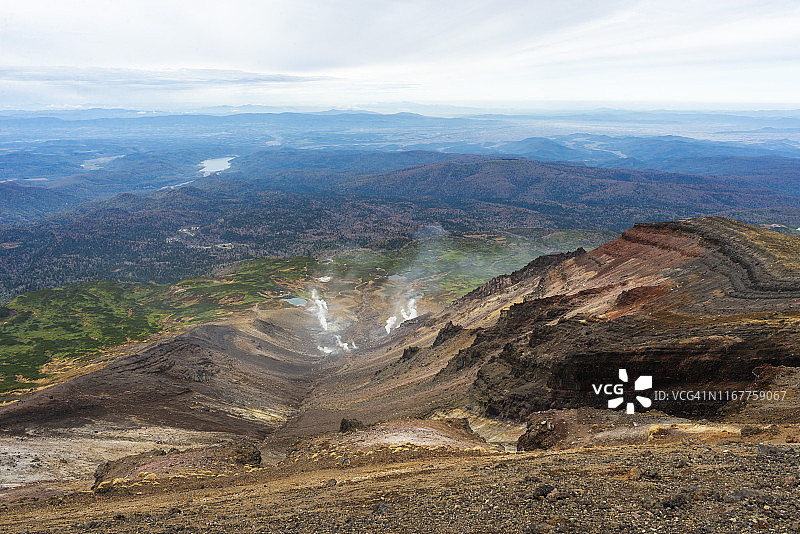 日本北海道大雪山国家公园徒步图片素材