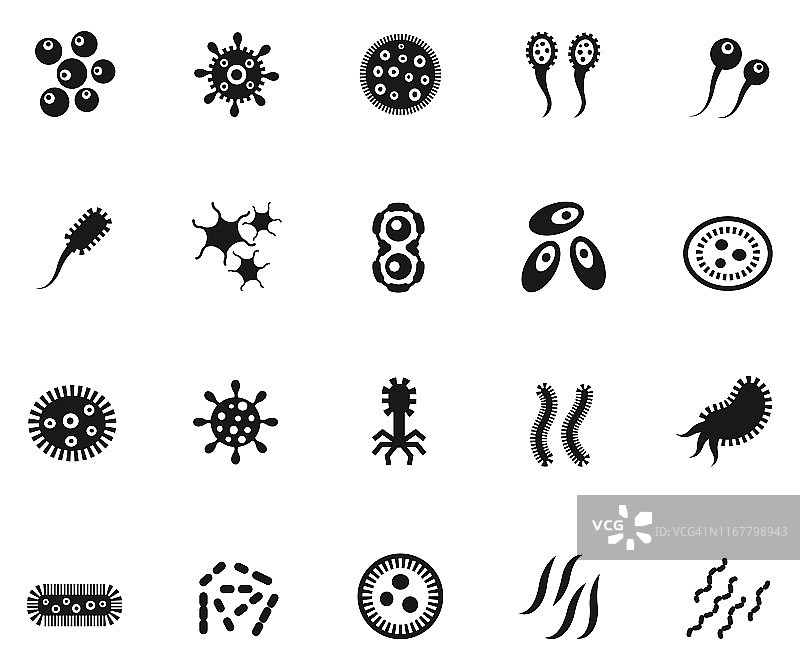 细菌病毒图标集图片素材